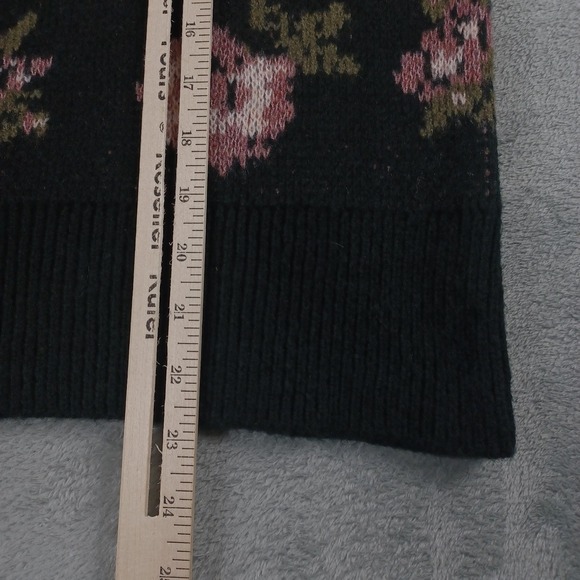 Anthropologie Top Womens Medium Black Floral Puff Sleeve‎ Romantic Cottagecore - Picture 9 of 10